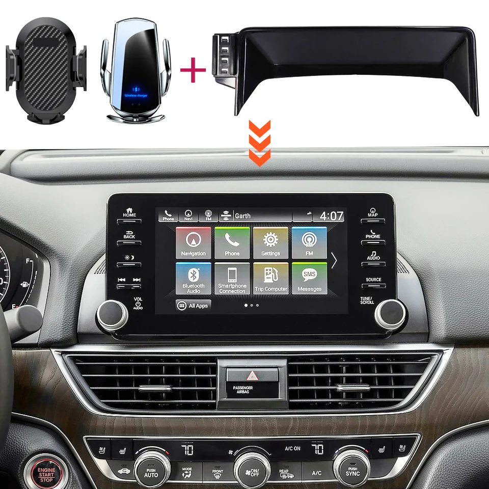 APESER - Support De Téléphone Pour Honda Accord 2018-2022 - Montage Sur écran De Navigation - Fixation Antidérapante Et Réglable 360°