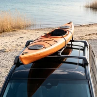 Universal Car Roof Rack Crossbars, Lightweight Premium Aluminum Material, 90 KG Max Load Capacity, Adjustable Design For Roof Beam Inner Distance 104–110 Cm, Secure Cargo Loading Function, Auto Roof Accessory For Vehicles With Gapped Raised Side Rails 2