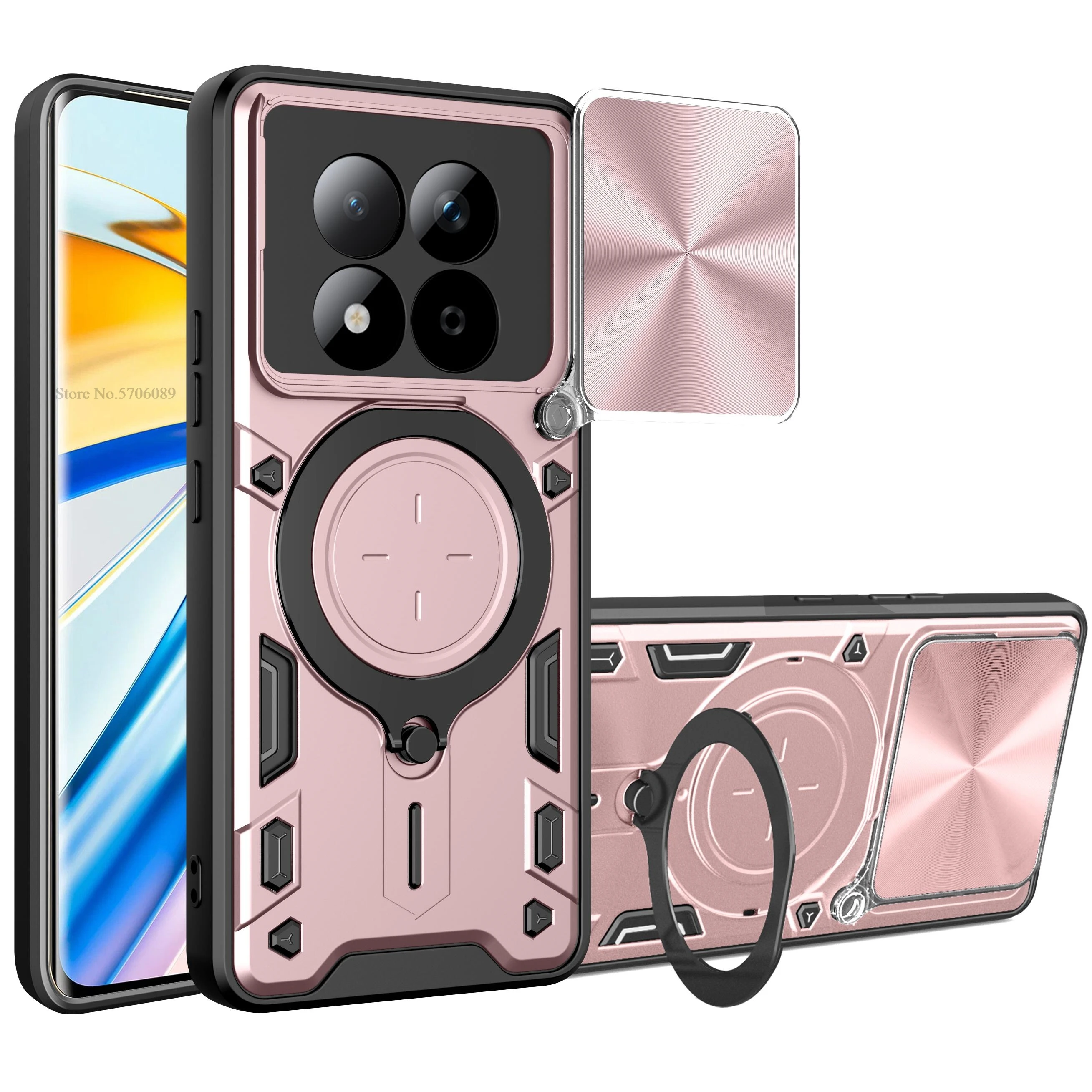 Shockproof Slide Lens Armor Phone Cover - Durable Protective Case with Coque s Etui