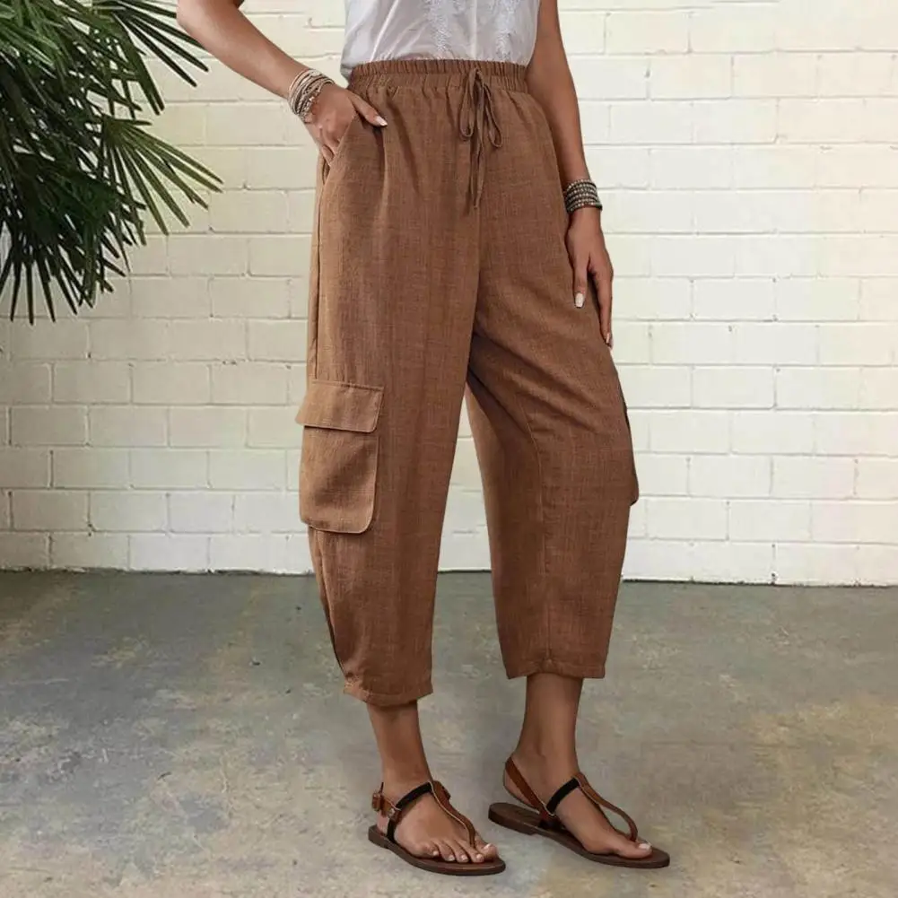 Брюки Женские однотонные с поясом на резинке