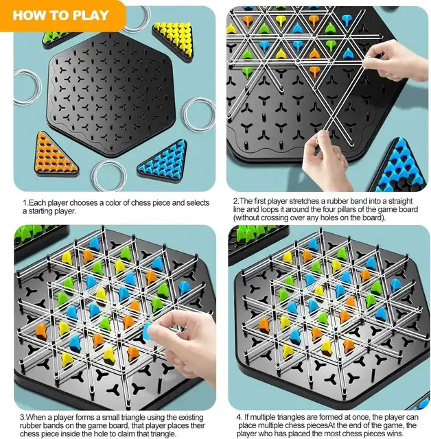 Chaîne Triangle Chess Splendor Duel Jeu de société Jeu de stratégie pour enfants et adultes Jeu familial amusant Jeu de table de piste d'échecs logique 5
