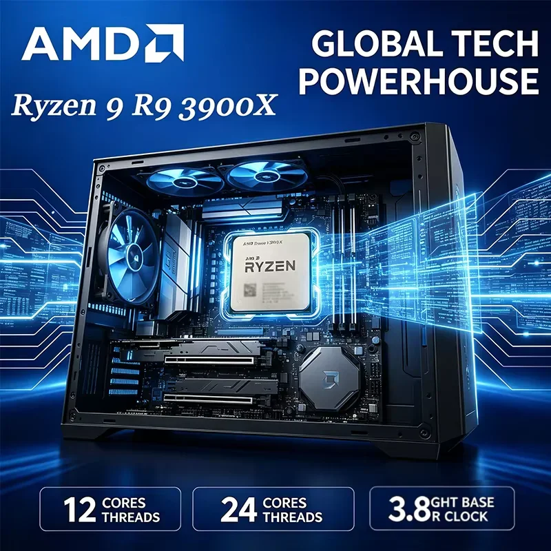 AMD R9 3900X Ryzen 9 3900X 3.8GHz 기본 속도 4.6GHz 최대 부스트 12코어 24스레드 AM4 고성능 CPU 오리지널 박스 없음