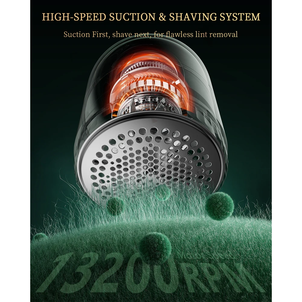 coldSky Lint Remover Sweater Shaver with Digital Display 3 Speed Lint Shaver 6-Leaf Blades Lint Remover for Clothes Sofa Bedding 6