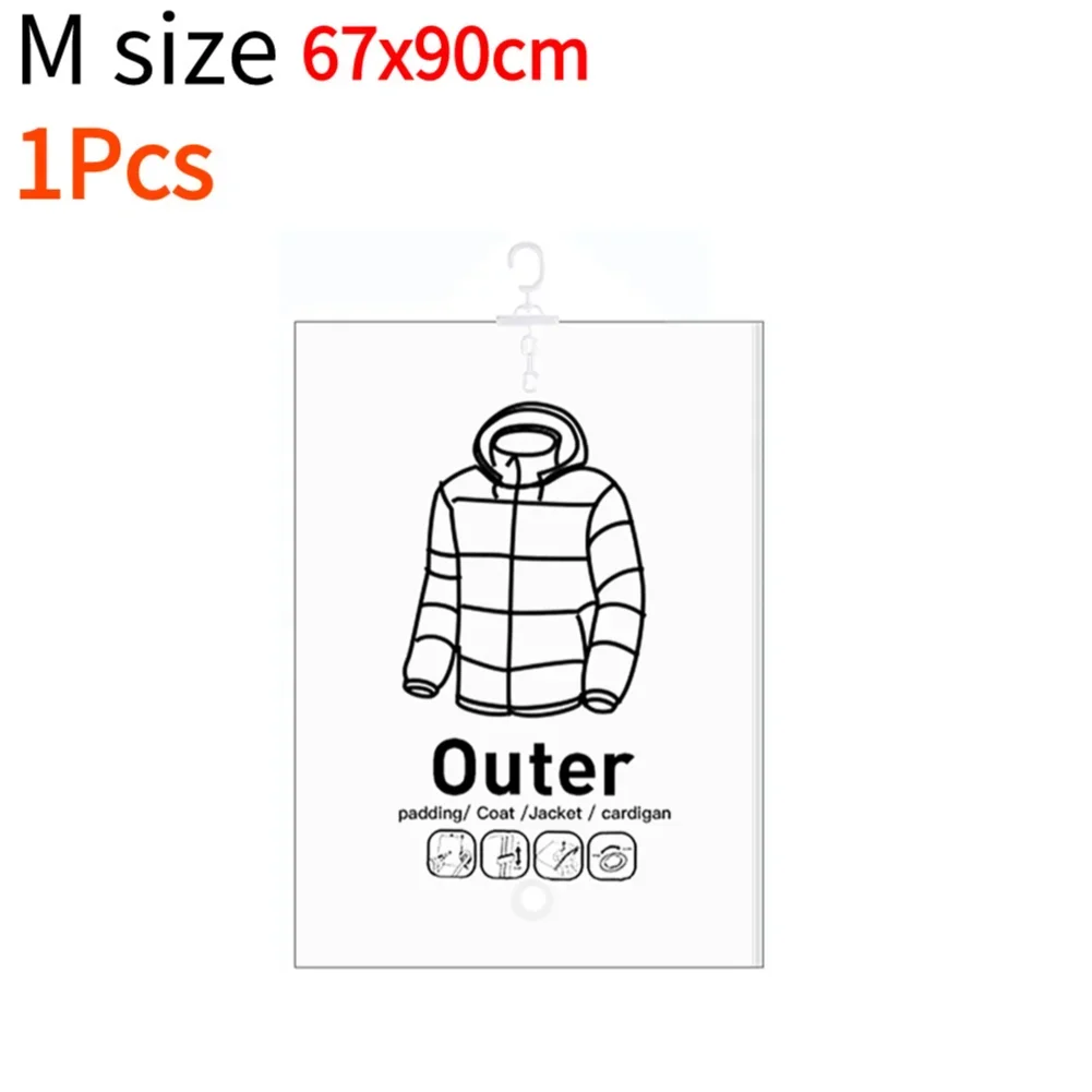 Transparent Vacuum Storage Bag for Clothes and Coats - Dustproof Organizer with Air Pump