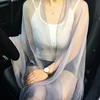 Korean Solid Color Transparent Sexy Thin Chiffon Beach Towel Sunscreen Shawl Women Summer Air Conditioning Ice Silk Scarf 4