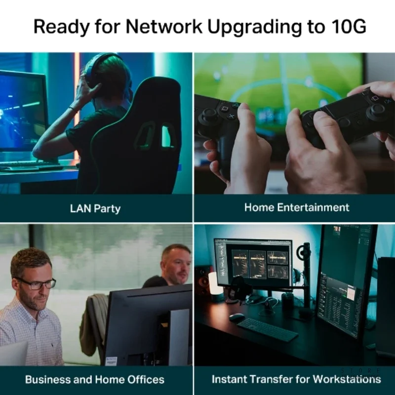 TP-Link TL-ST2005 비관리형 이더넷 데스크탑 스위치, 플러그 앤 플레이, 견고한 금속, 속도 자동 협의, 5 포트, 10G/Multi-Gig