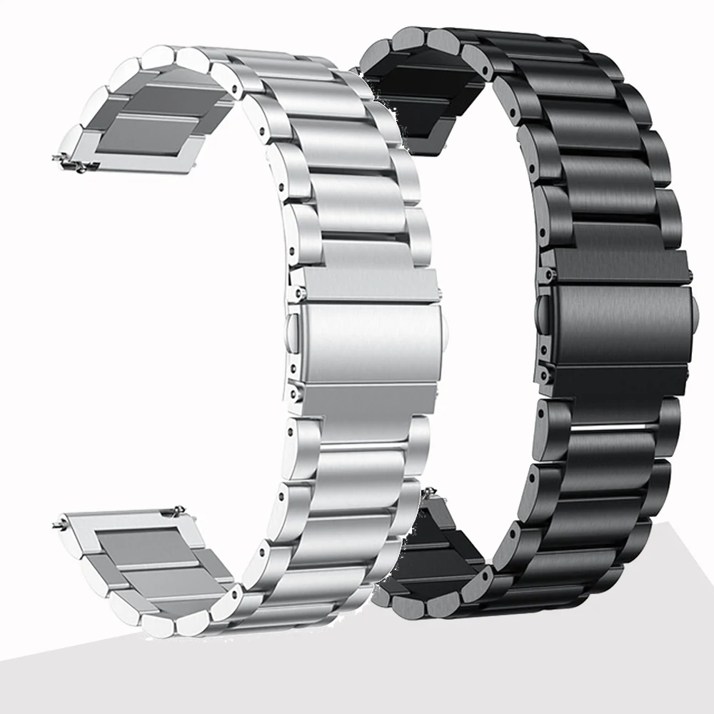 Premium 22mm Stainless Steel Watchband Strap - Silver Elegance Collection