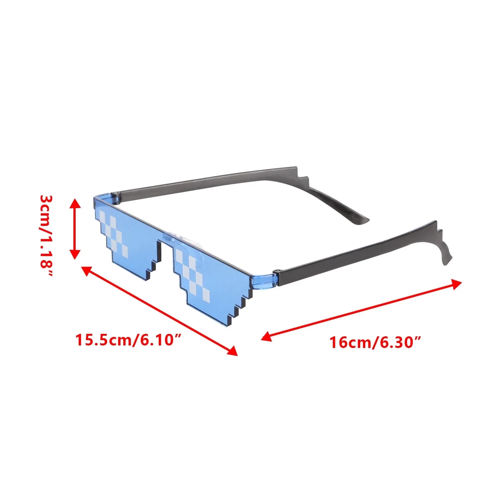 1PC NEW Mosaic Sunglasses Trick Toy Thug Life Glasses Deal With It Glasses Pixel Black Mosaic Sunglasses Cool Jokes Funny Toys
