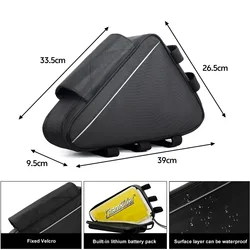 High-Capacity Electric Bicycle Triangle Battery Bag - Black (Small Triangle Bag)