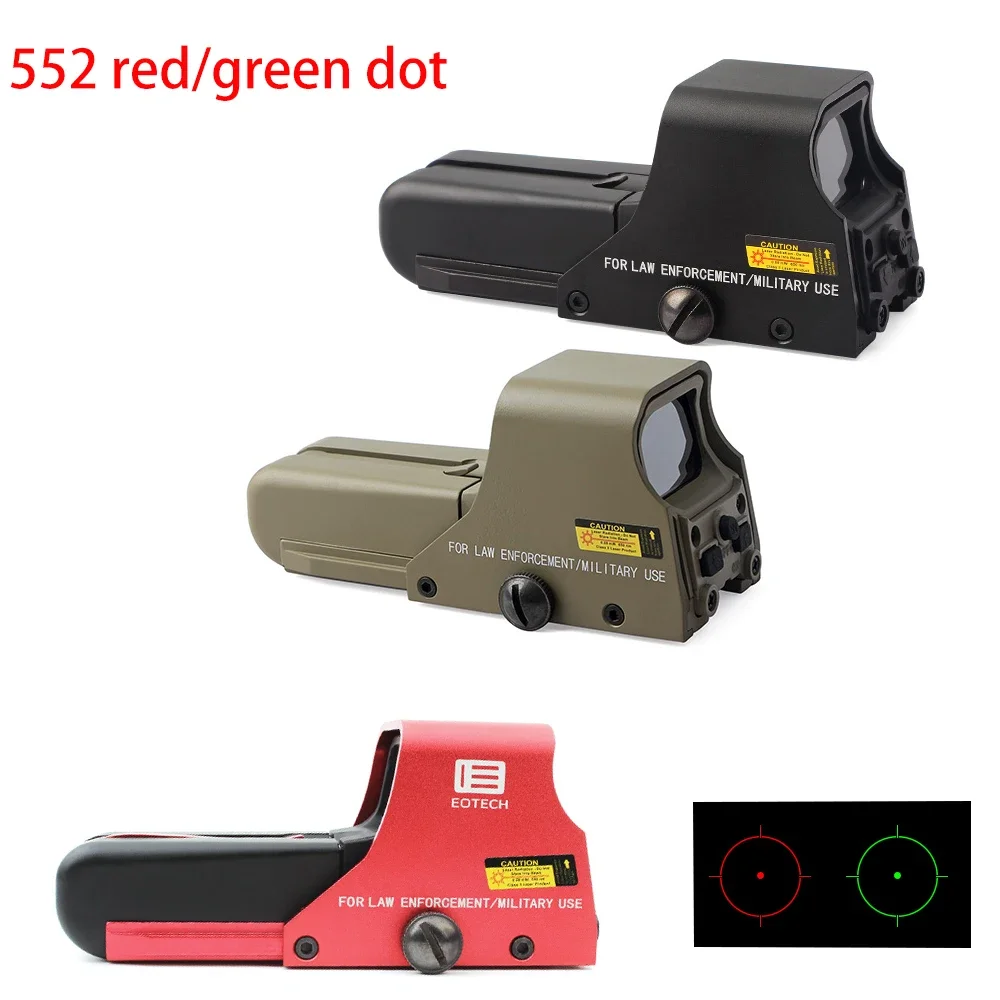 

552 Red Green Dot Holographic Sight Scope Hunting Optical Collimator Sight Riflescope with 20mm Mount for Hunting