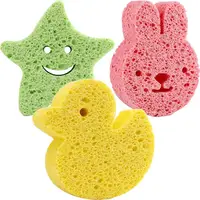 3 Pcs Children's Bath Sponge Sponges Body Wash Bathing Cute Frosted Wood Pulp Baby Shower Wood Pulp Cellulose Scrubber for Tools 2