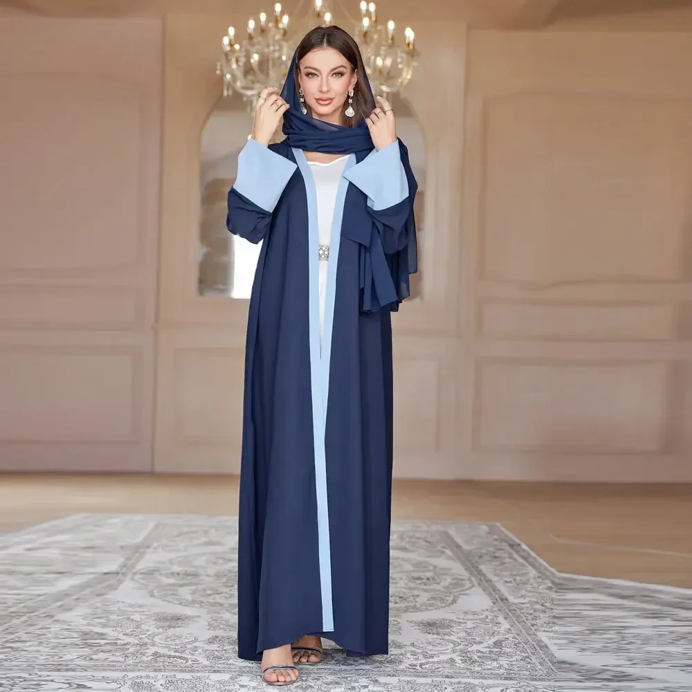 Ramadan Eid Abaya Hijab Muslim Modest Dress for Women Arabic Dubai Long Sleeve Open Abayas Kimono Clothes Islamic Turkey Dresses