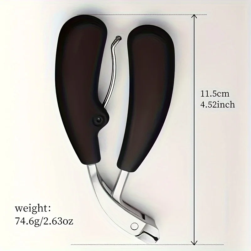 1pcs Modern Stainless Steel Fingernail Clippers with Concave Blade, Heavy-Duty Nail Clipper with Curved Design, Large Opening 3