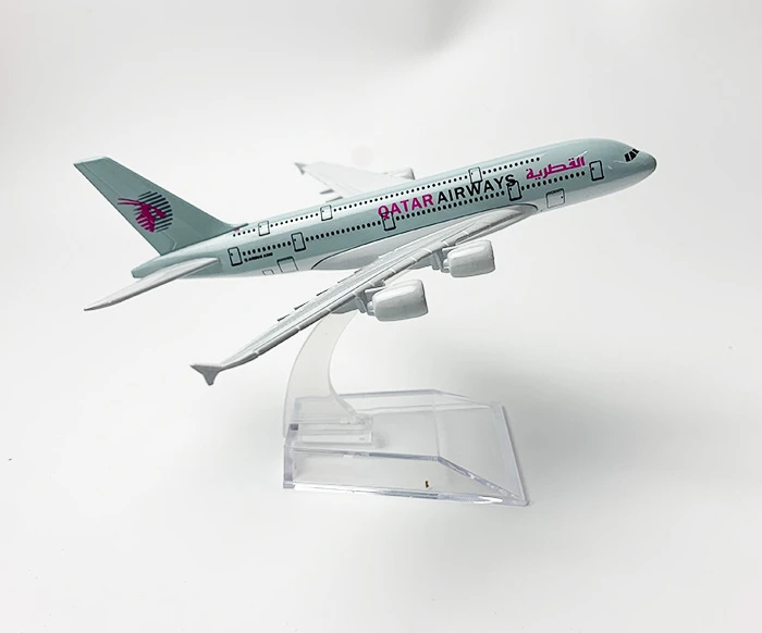 

1:400 Qatar Airbus A380 Aircraft Model Metal Simulation Airliner Alloy Static Decoration Airplane Model