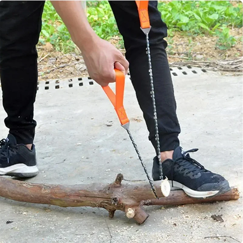 Bærbar Overlevelsessag - Nødsag for Camping og Fotturer - Lomme-Kjedesag med Oppbevaringspose 1