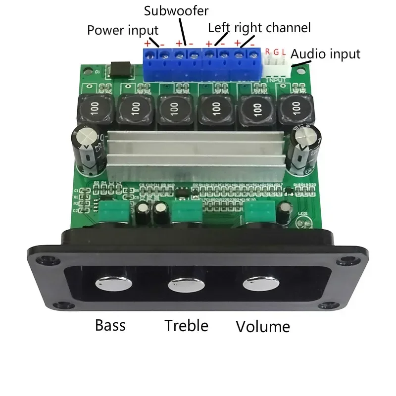 SOTAMIA 파워 앰프 오디오 보드, 2.1 서브우퍼 앰프, 하이파이 스테레오 오디오, 미니 앰프 사운드 앰프, TPA3116D2, 2x50W + 100W