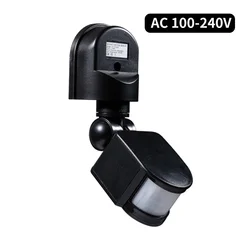 Outdoor LED Light Switch with Automatic Infrared Motion Sensor (Black AC100 - 240V)