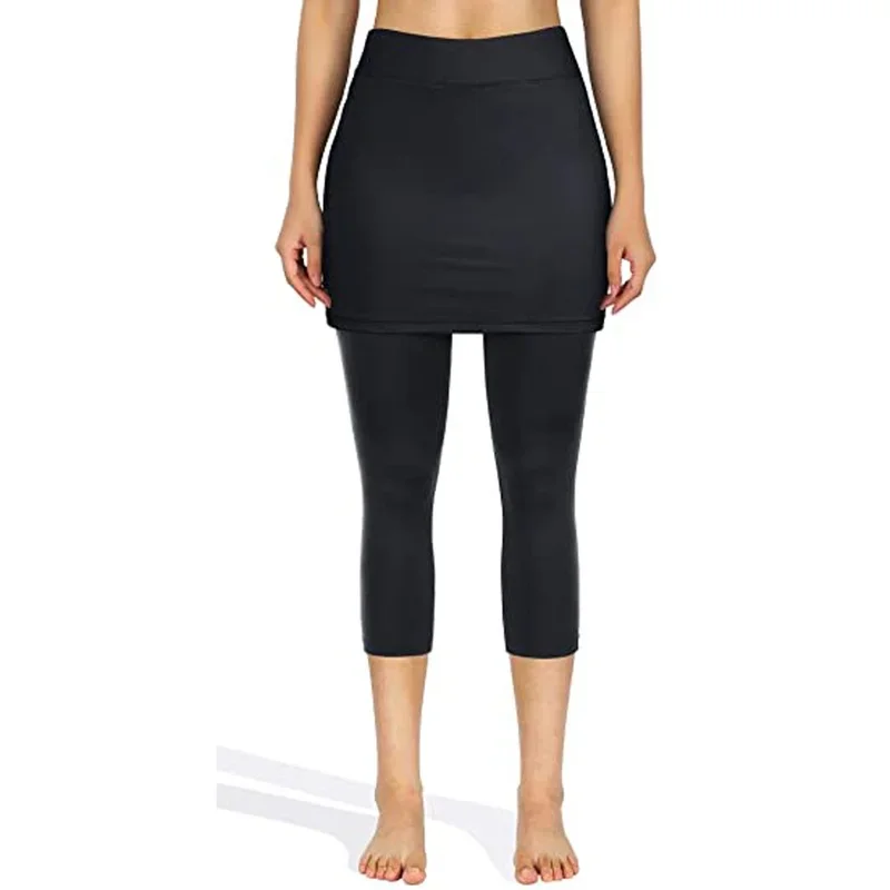 Womens Tennis Skorts Sport GYM Fake Two Pieces Compression Running Pants Quick Dry Fitness Pants Skirt Badminton Tennis sports shorts sports skirt