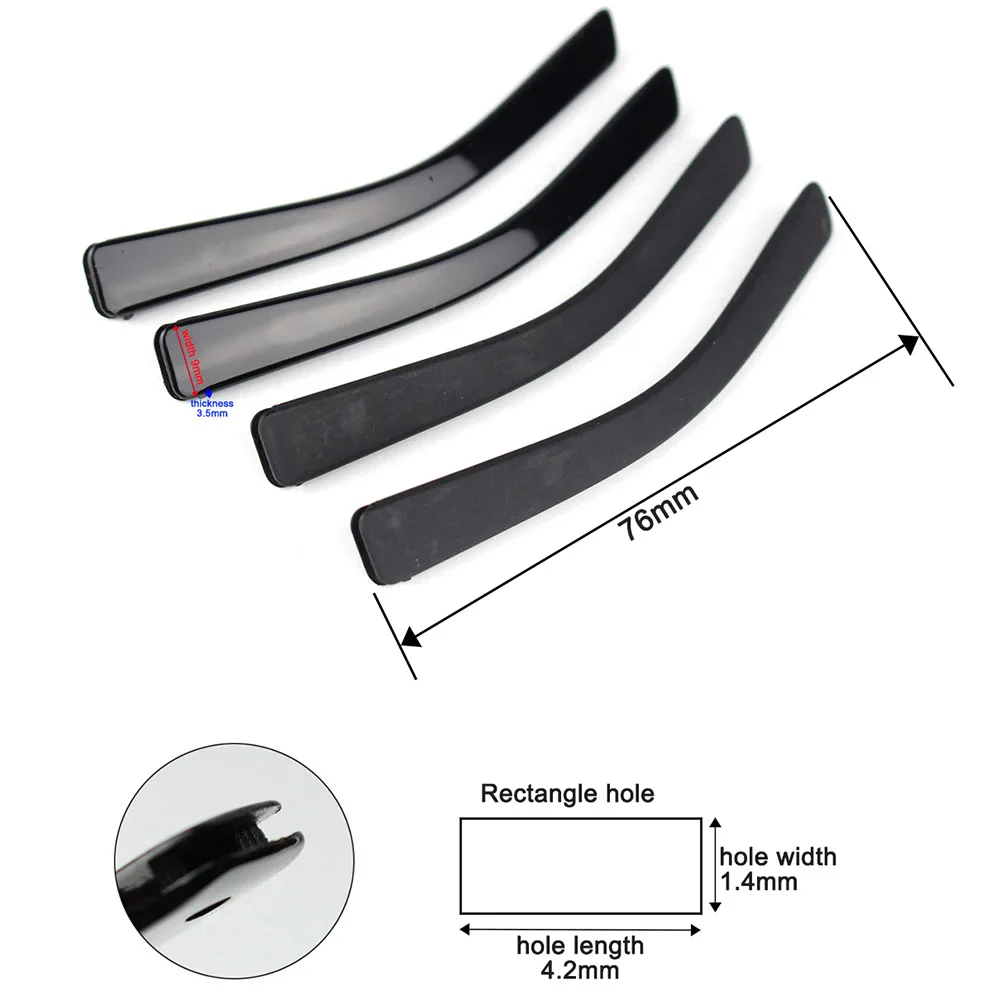 1 paar Kunststoff Gläser Tempel Spitze Brillen Bein Eyeware Accessoreis Rechteck Loch Matt Glänzend Schwarz 3022 – Detail 1