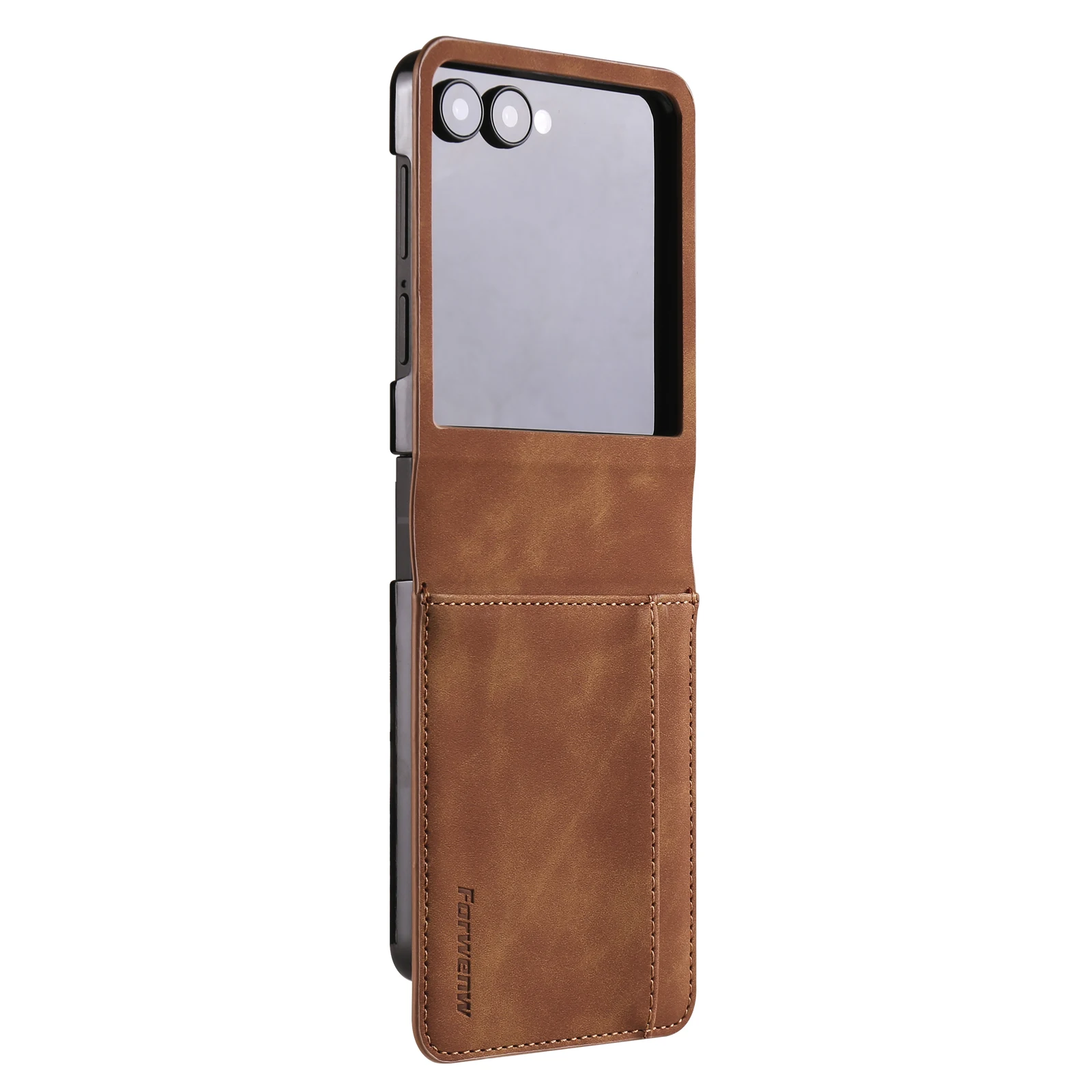 Vintage-Style Luxury Leather Flip Phone Case with Wallet and Magnetic Closure
