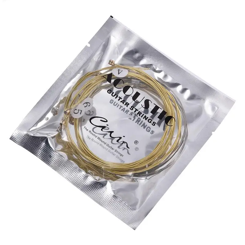 hot sale 6pcs/set Acoustic Guitar String Brass Hexagonal Steel Core Strings For Musical Instruments Guitars Strings Guitar Part