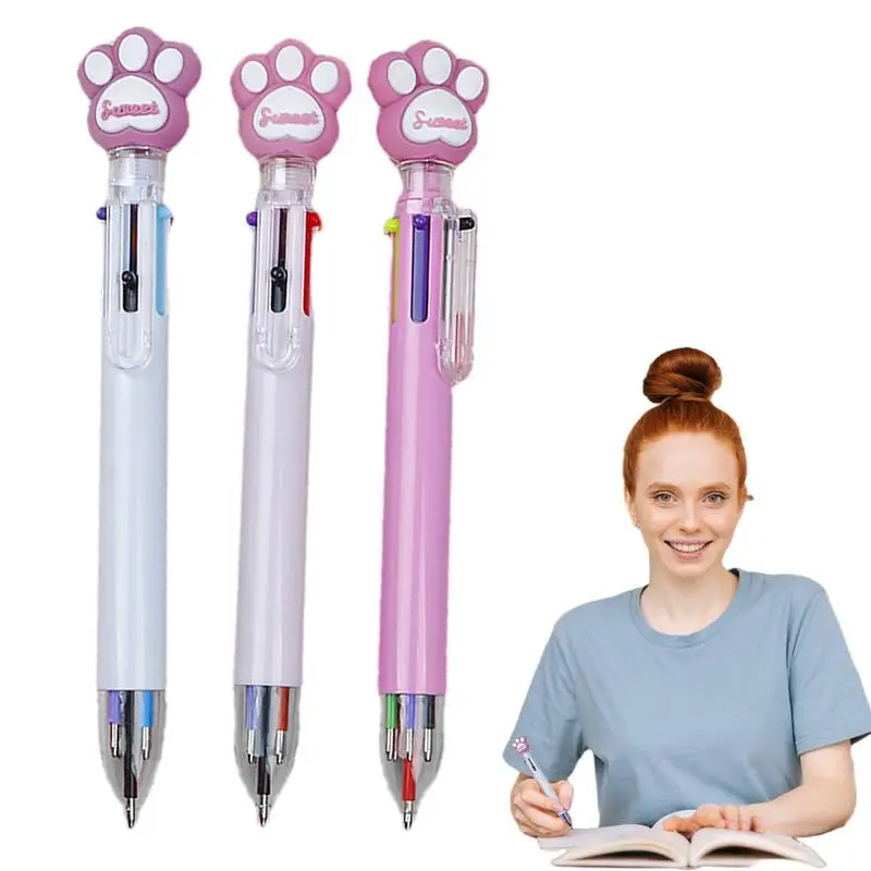 

Multicolor Pen In One 6 Color Fun Press Pens Ballpoint Pen Animal Shaped Design Cartoon Gel Ink Pen Fun Pens Christmas Gifts