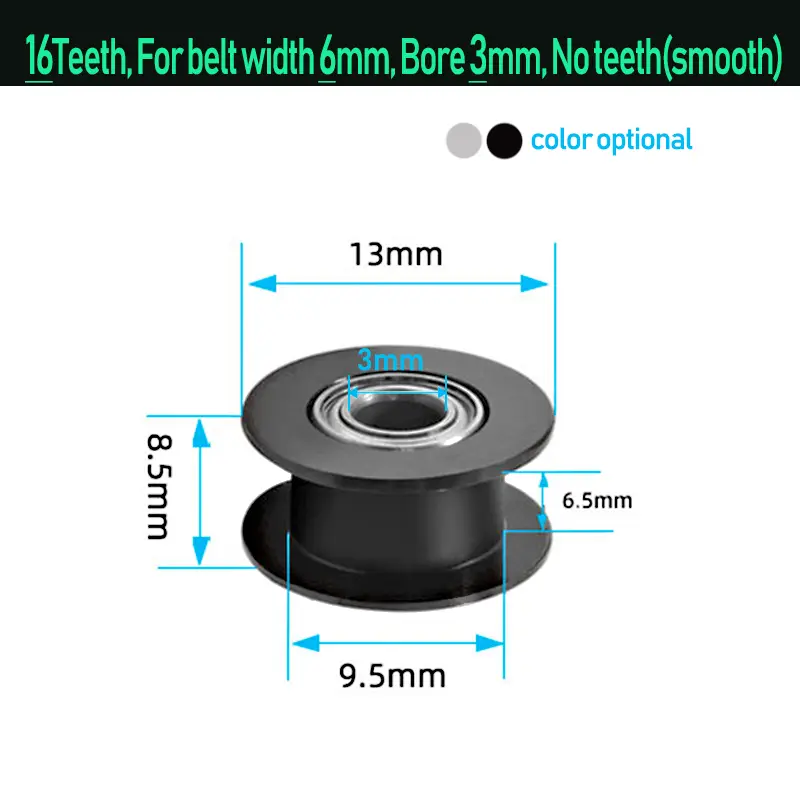 GT2 Idler Timing Pulley 16-tooth 20-Teeth with 3mm or 5mm Bore with Bearings for 3D Printer Parts Timing Belt 6mm 10mm image 9
