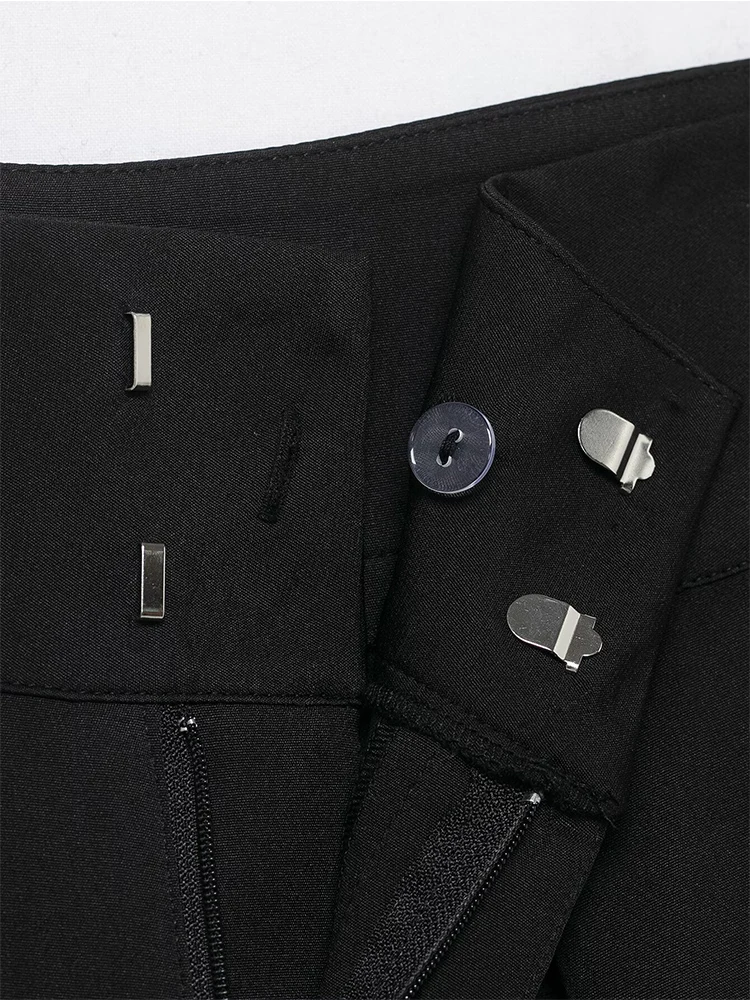  New Women's Draped Balloon Pants Casual High Street Loose Wide Leg Zipper Trousers Fashion Simple Ladies Chic Solid Pant