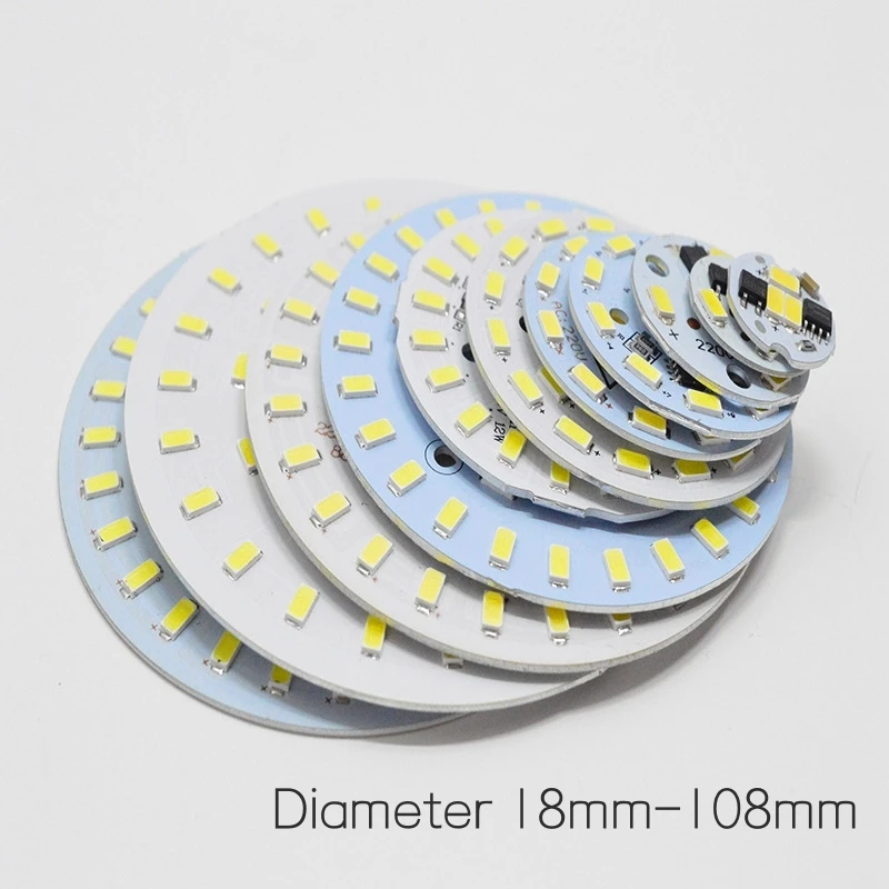10pcs AC220V LED Downlight Chip SMD2835 Round Circuit Board