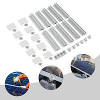 Kit de support de panneau solaire, feuille trapézoïdale en aluminium pour toit plat, connexion de 2 modules solaires, capacité de charge de 50kg 4