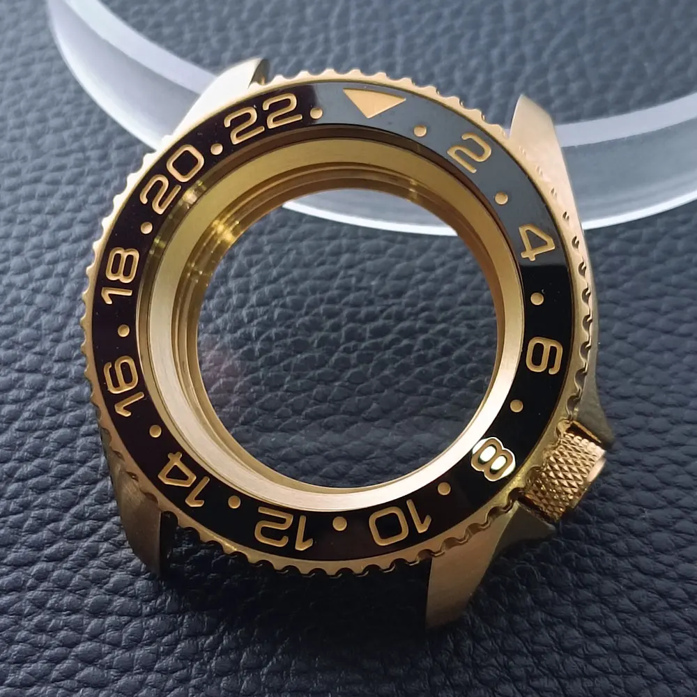 42mm Gold/Rose Gold Steel Watch Case with Sapphire Glass and 22mm Strap
