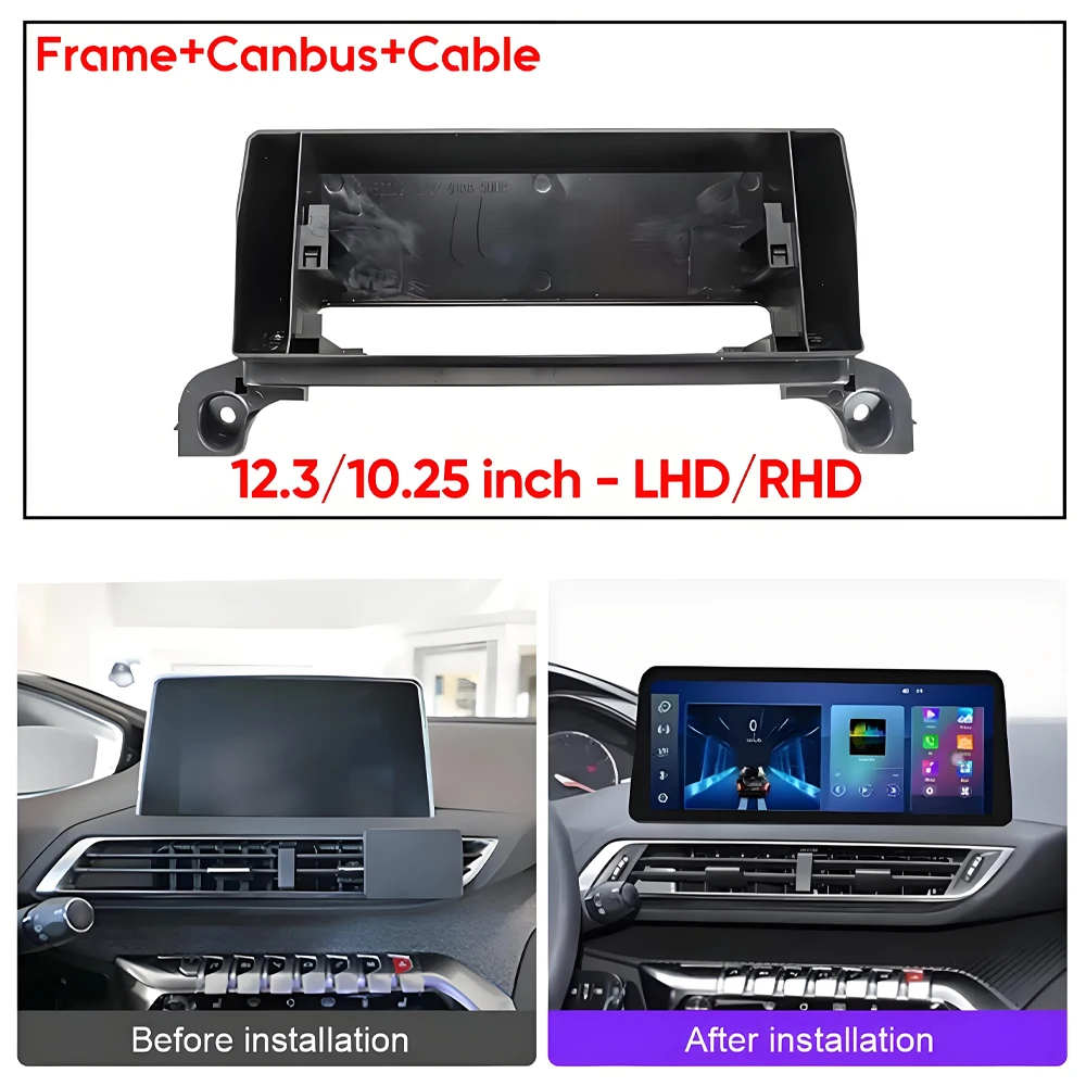 Radio con Android Auto para Peugeot 4008 5008 3008 2016-2022, Reproductor Multimedia Inalámbrico con Carplay, Pantalla con Bluetooth y Control de Volante 3