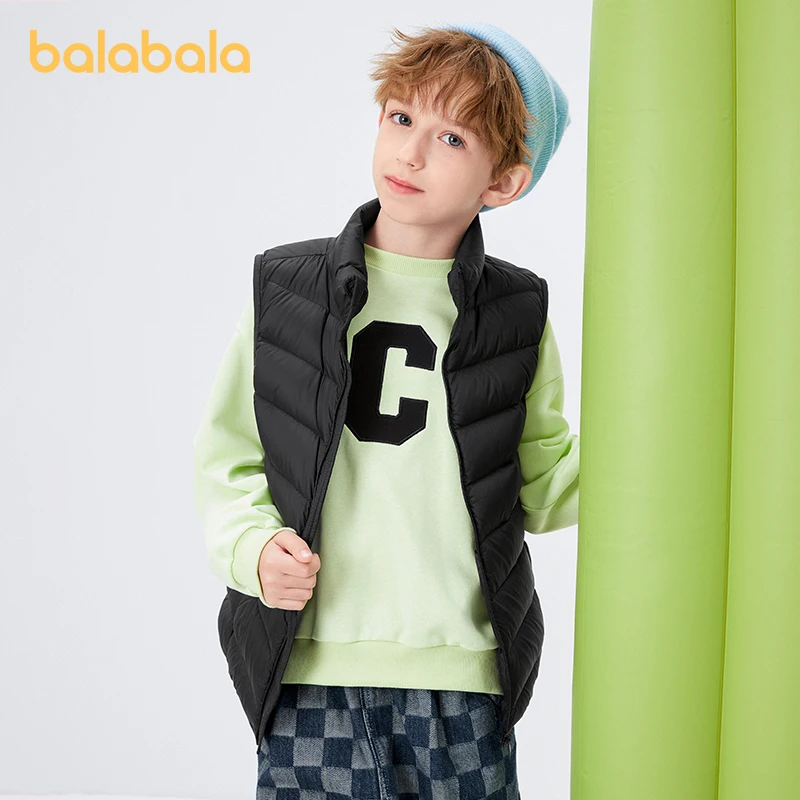 Balabala Toddler Unisex Boy Girl Down Vest Vest Winter Parent-Child Lightweight Solid Color