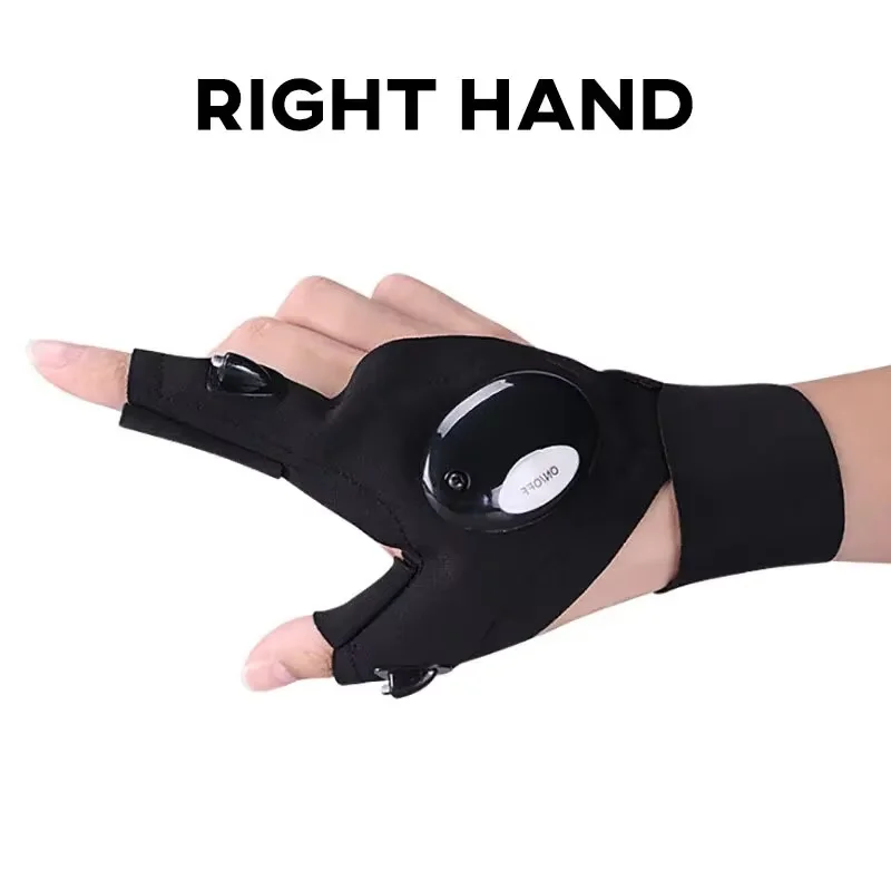 LED Fingerless Glove Left Right Hand Flashlight Mini Outdoor Tools Fishing Camping Wilderness Survival Rescue Multi-light Tools