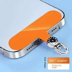 Luxurious 360° Rotatable Detachable Phone Lanyard with Metal Snap Clip (Orange)