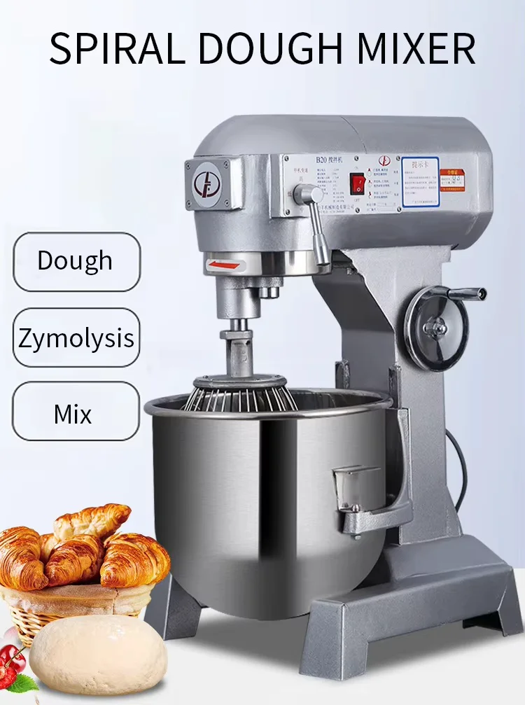 Description Picture 4 of itemChina Industrial Food Mixer Heavy Duty Spiral Vertical Mixer Bread Pizza Cake Maker 20 Litre Dough Mixer Machine