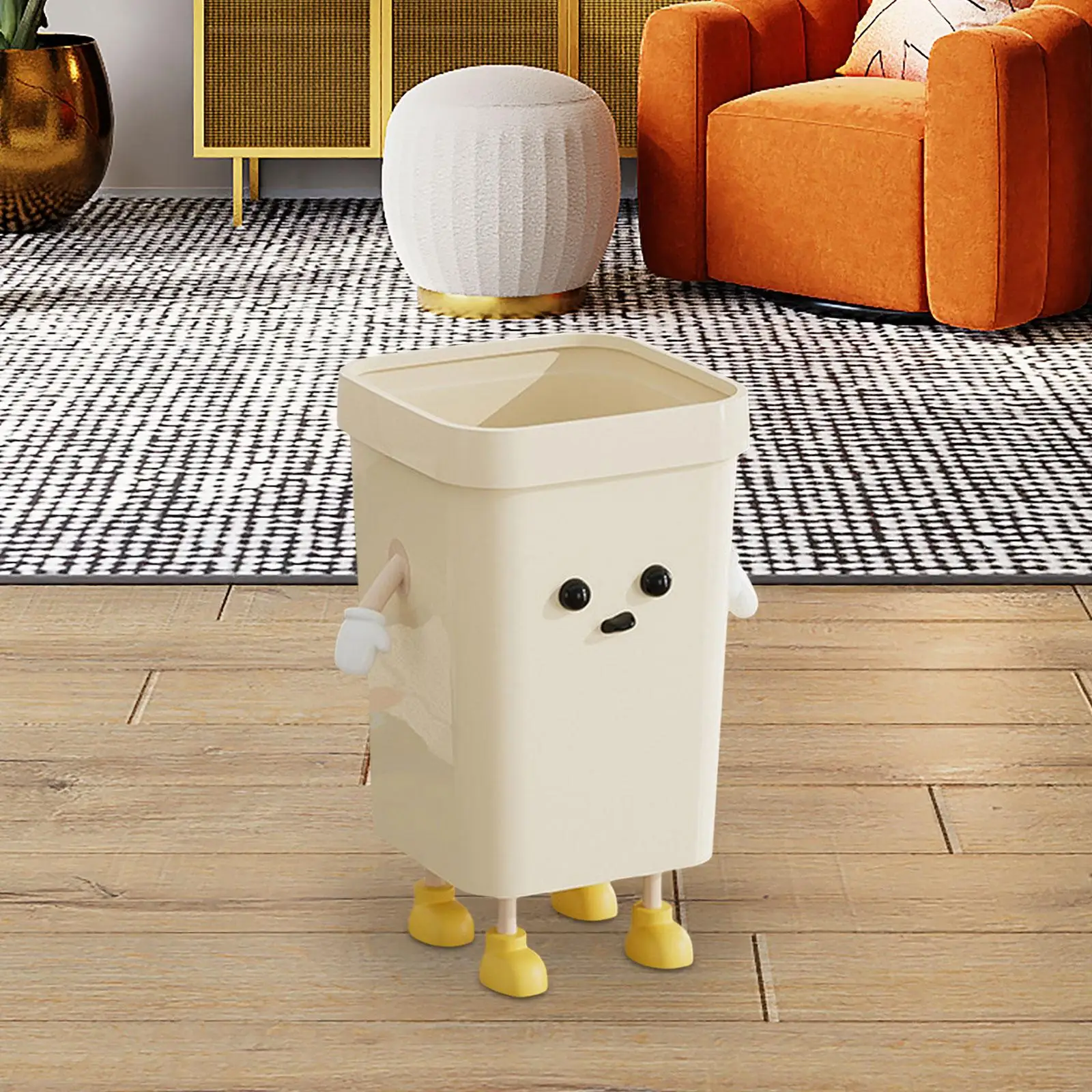 Creative Trash Can Lightweight Cartoon Sturdy Household Compost Bucket Cute Garbage Bin for Study Home Office Kitchen Bedroom Creative Trash Can Lightweight Cartoon Sturdy Household Compost Bucket Cute Garbage Bin for Study Home Office Kitchen Bedroom