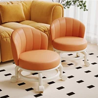 Household stool with wheel pulley low stool door change shoes small stool mobile backrest stool children Comfortable Chain 2