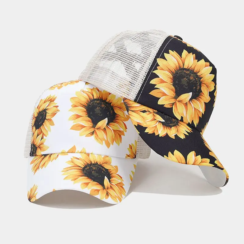 2023 Summer Polyester Print Casquette Baseball Cap Adjustable Breathable Mesh Outdoor Snapback Hats for Men and Women 191 4