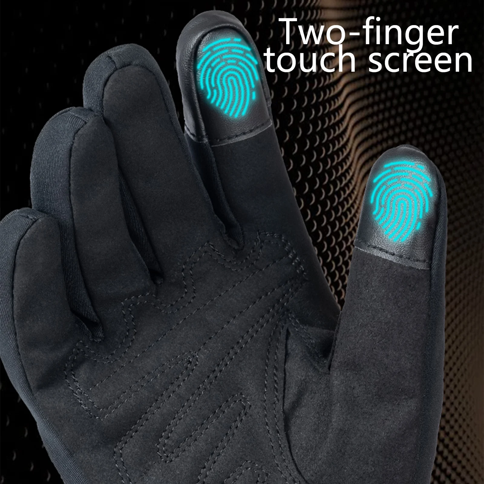 Winter Motorcycle Gloves - Windproof, Waterproof, Touchscreen-Compatible, Warmth with Carbon Fiber Protection, Black