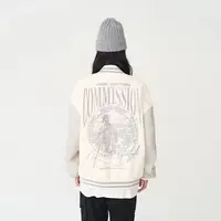 VIntage Collage Varsity Jackets Men Baseball Uniform Embroidery Oversized Women's Coat Patch PU Sleeves Fashion man clothing 2