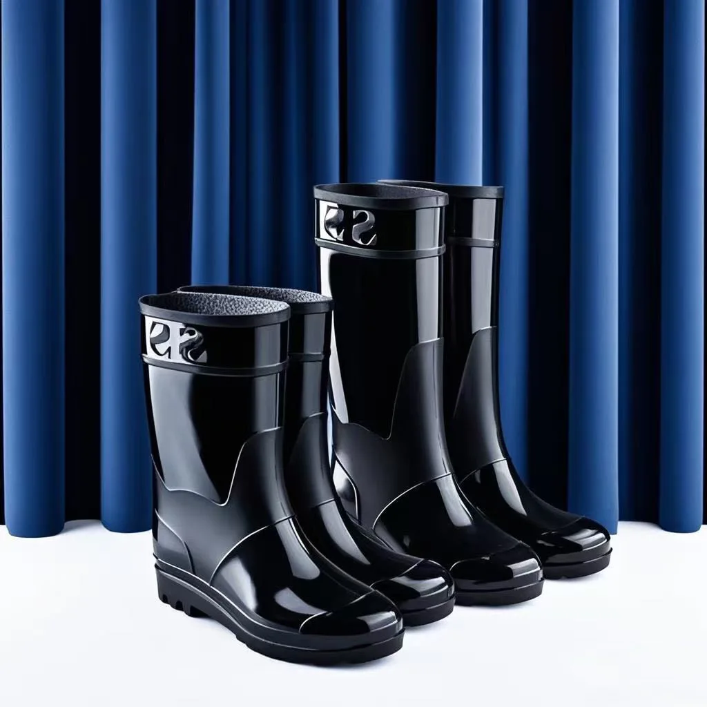 Bottes de pêche homme longue tube doublure polaire imperméables antidérapantes chaussures travail extérieur
