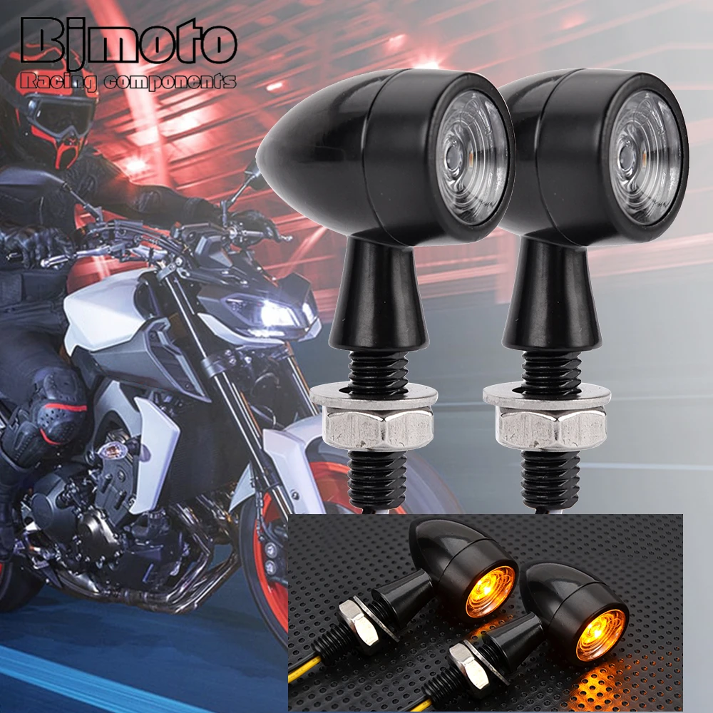 M8 Moto Mini Led Indicatore Di Direzione Bullet Moto Clignotant Moto Led 12V Per Harley Honda Suzuki Kawasaki Yamaha