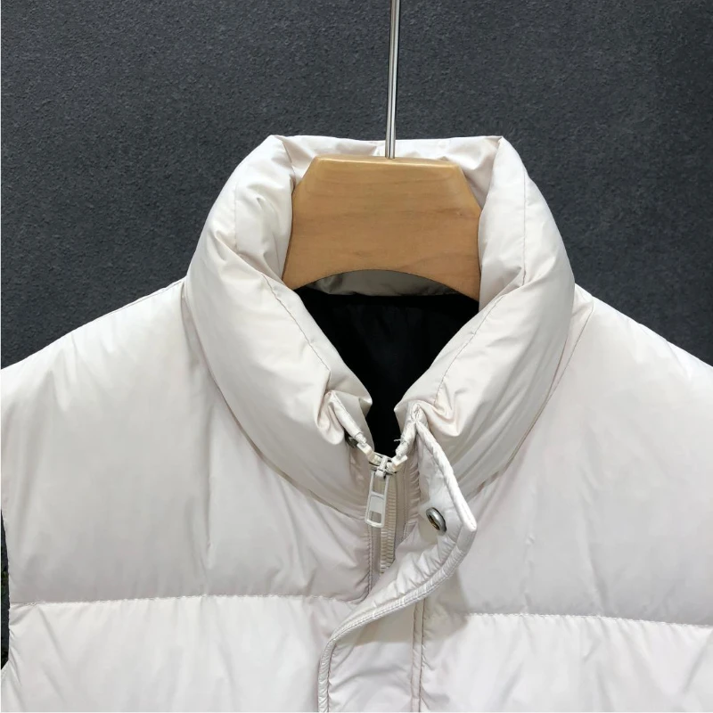 2023 New Men Down Vest Winter Short Outer Wear Sleeveless Leisure Coat Thicken Warm Trend Outwear Stand Collar Loose Surcoat