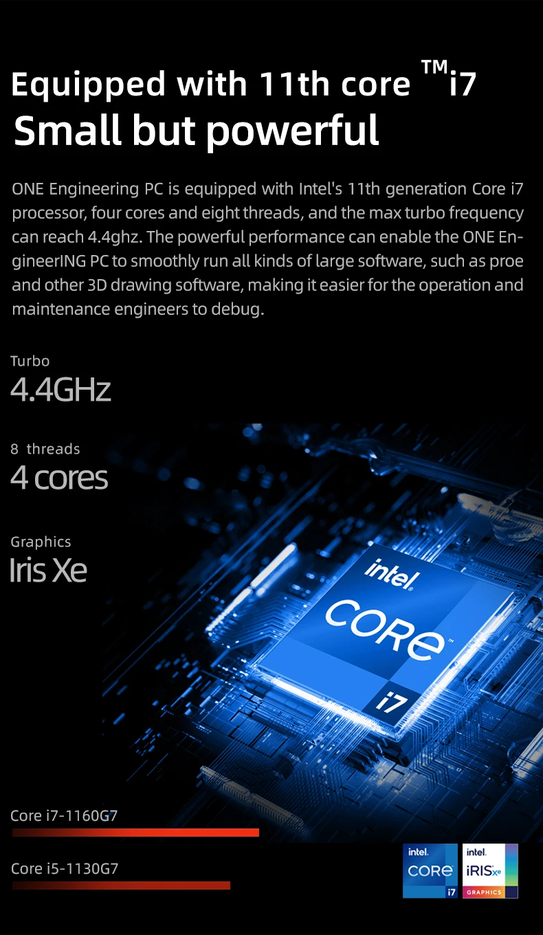 One-Netbook A1 Pro Engineer PC Mini Laptop 7 Inch IPS Intel Core