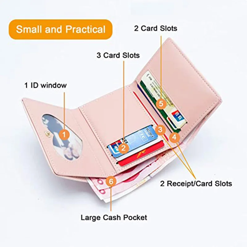 Wholesale fashion minimal women wallet 2021luxury female pu leather small wallet 3