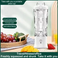 New 600ML Portable Electric Juice Cup 10-Blades Atmosphere Light Design Powerful Motor Fast Stirring Indoor Outdoor USB Juicer 1