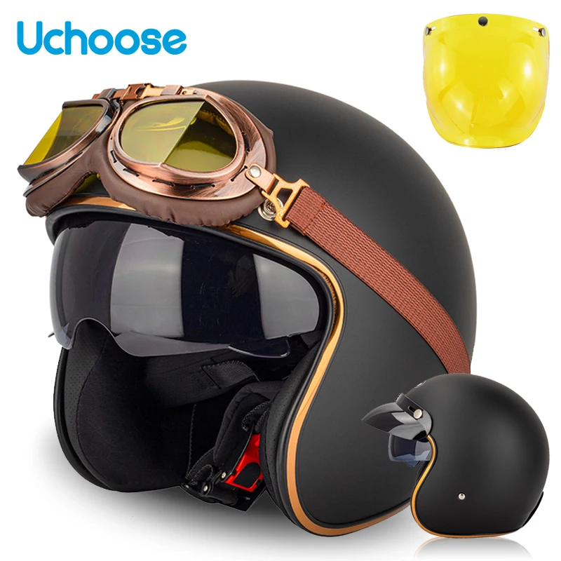 Hot Sell Motorcycle Helmet Chopper Retro Casco Vintage Open Face Old