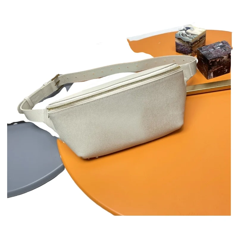 

Black sheepskin series luxury retro classic men's waist bag crossbody bag shoulder bag