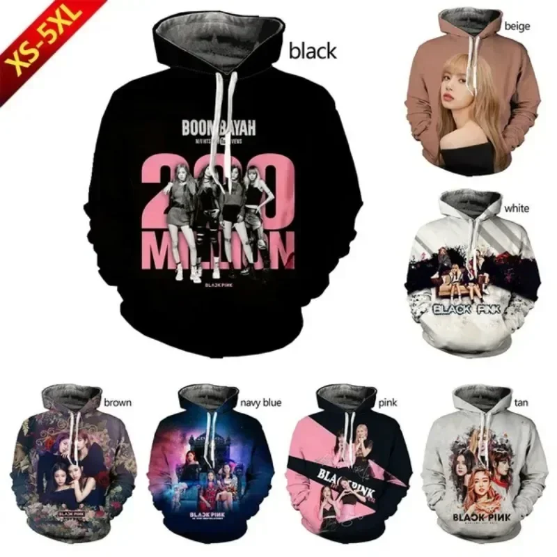 

Black Pink Korean Girl Group Hoodies 3D Printing Unisex Casual Hip-hop Street Couple Hoodies Tops Men clothing Hoodies Haikyuu